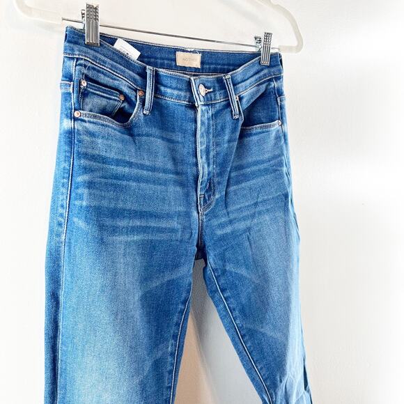 Mother The Weekender Fray Flare Mid Rise Jeans Connect The Dots Blue 27 - Picture 13 of 13